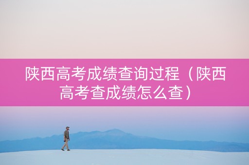 陕西高考成绩查询过程（陕西高考查成绩怎么查）