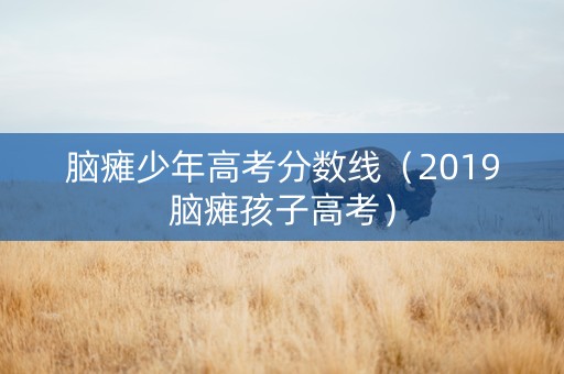 脑瘫少年高考分数线（2019脑瘫孩子高考）