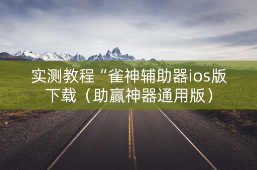 实测教程“雀神辅助器ios版下载（助赢神器通用版）