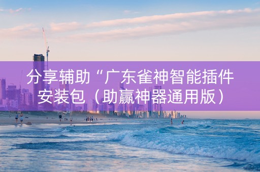 分享辅助“广东雀神智能插件安装包（助赢神器通用版）