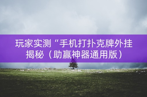 玩家实测“手机打扑克牌外挂揭秘（助赢神器通用版）