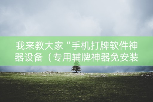 我来教大家“手机打牌软件神器设备（专用辅牌神器免安装）