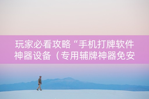 玩家必看攻略“手机打牌软件神器设备（专用辅牌神器免安装）