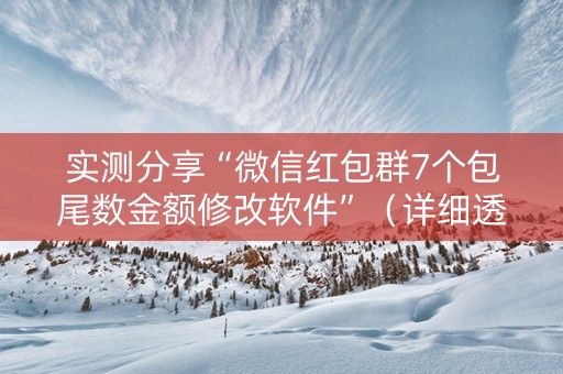 实测分享“微信红包群7个包尾数金额修改软件”（详细透视教程）-哔哩哔哩