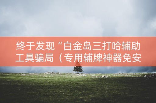 终于发现“白金岛三打哈辅助工具骗局（专用辅牌神器免安装）