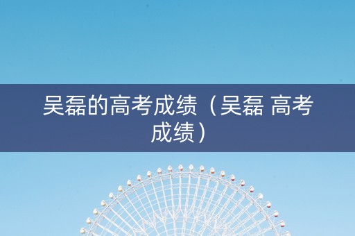 吴磊的高考成绩（吴磊 高考成绩）