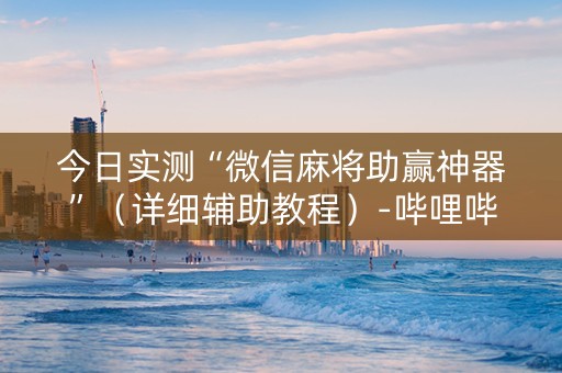今日实测“微信麻将助赢神器”（详细辅助教程）-哔哩哔哩
