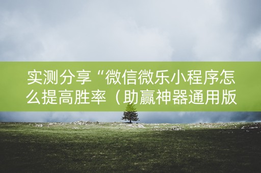 实测分享“微信微乐小程序怎么提高胜率（助赢神器通用版）