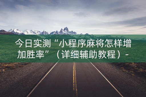 今日实测“小程序麻将怎样增加胜率”（详细辅助教程）-哔哩哔哩