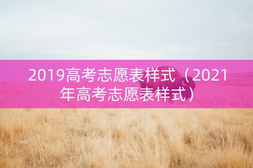 2019高考志愿表样式（2021年高考志愿表样式）