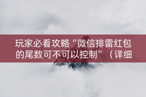 玩家必看攻略“微信排雷红包的尾数可不可以控制”（详细透视教程）-哔哩哔哩