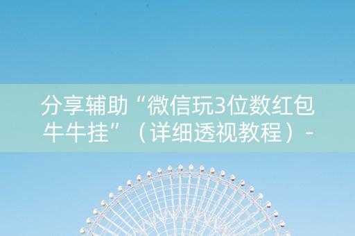 分享辅助“微信玩3位数红包牛牛挂”（详细透视教程）-哔哩哔哩