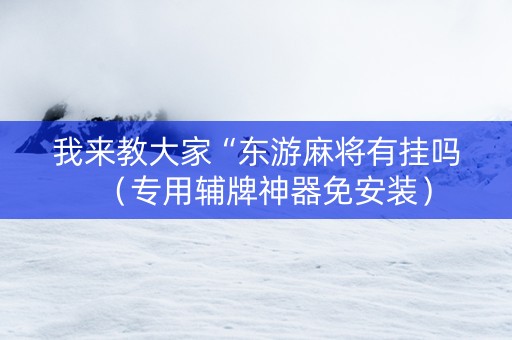 我来教大家“东游麻将有挂吗（专用辅牌神器免安装）