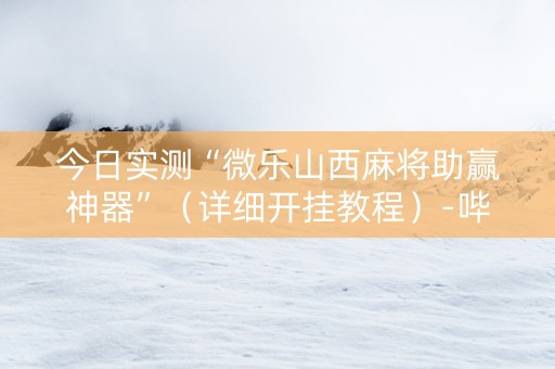 今日实测“微乐山西麻将助赢神器”（详细开挂教程）-哔哩哔哩