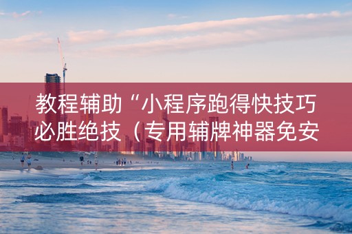 教程辅助“小程序跑得快技巧必胜绝技（专用辅牌神器免安装）