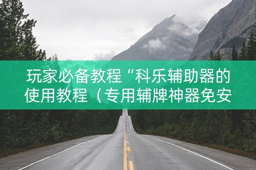 玩家必备教程“科乐辅助器的使用教程（专用辅牌神器免安装）