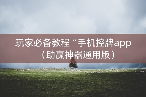 玩家必备教程“手机控牌app（助赢神器通用版）