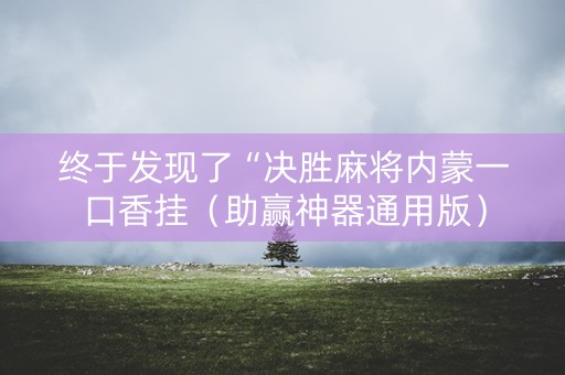 终于发现了“决胜麻将内蒙一口香挂（助赢神器通用版）