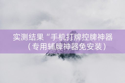实测结果“手机打牌控牌神器（专用辅牌神器免安装）