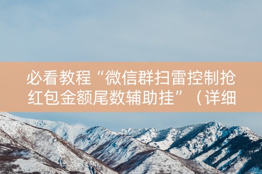必看教程“微信群扫雷控制抢红包金额尾数辅助挂”（详细透视教程）-哔哩哔哩