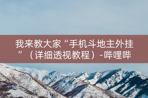我来教大家“手机斗地主外挂”（详细透视教程）-哔哩哔哩