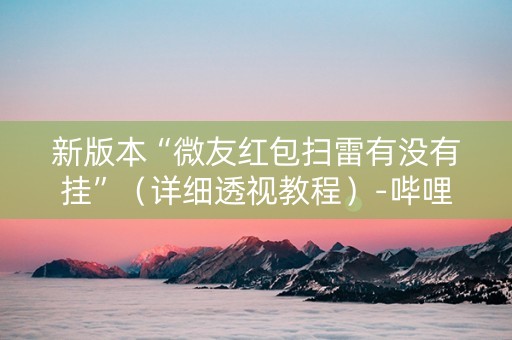 新版本“微友红包扫雷有没有挂”（详细透视教程）-哔哩哔哩