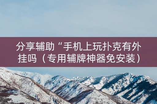 分享辅助“手机上玩扑克有外挂吗（专用辅牌神器免安装）