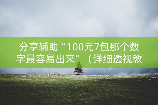 分享辅助“100元7包那个数字最容易出来”（详细透视教程）-哔哩哔哩