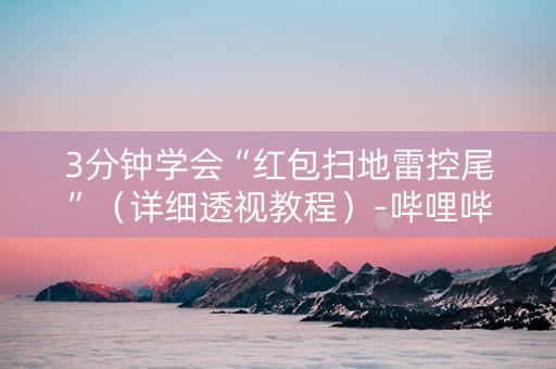3分钟学会“红包扫地雷控尾”（详细透视教程）-哔哩哔哩