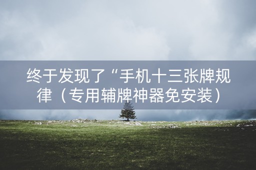 终于发现了“手机十三张牌规律（专用辅牌神器免安装）
