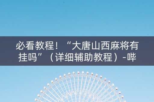 必看教程！“大唐山西麻将有挂吗”（详细辅助教程）-哔哩哔哩