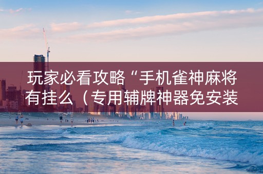 玩家必看攻略“手机雀神麻将有挂么（专用辅牌神器免安装）