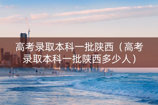 高考录取本科一批陕西（高考录取本科一批陕西多少人）