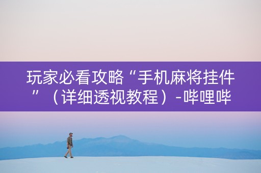 玩家必看攻略“手机麻将挂件”（详细透视教程）-哔哩哔哩