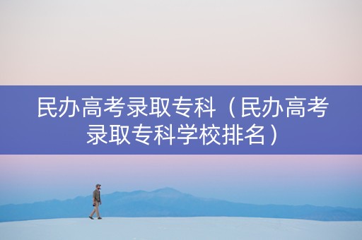 民办高考录取专科（民办高考录取专科学校排名）