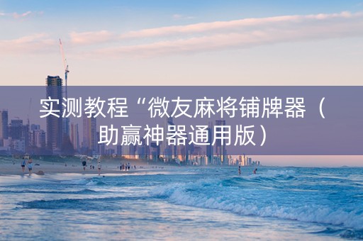 实测教程“微友麻将铺牌器（助赢神器通用版）