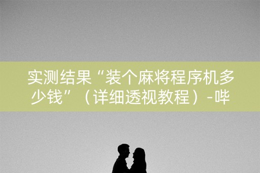 实测结果“装个麻将程序机多少钱”（详细透视教程）-哔哩哔哩