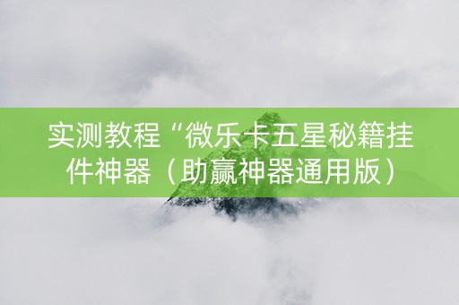 实测教程“微乐卡五星秘籍挂件神器（助赢神器通用版）