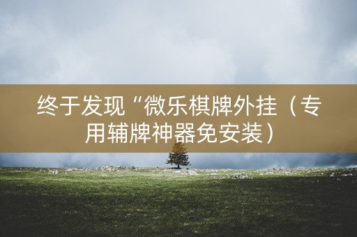 终于发现“微乐棋牌外挂（专用辅牌神器免安装）