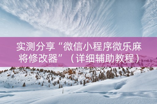 实测分享“微信小程序微乐麻将修改器”（详细辅助教程）-哔哩哔哩