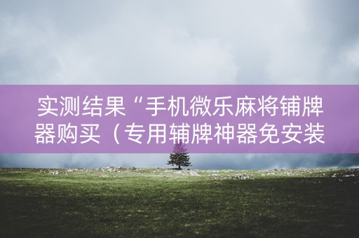 实测结果“手机微乐麻将铺牌器购买（专用辅牌神器免安装）
