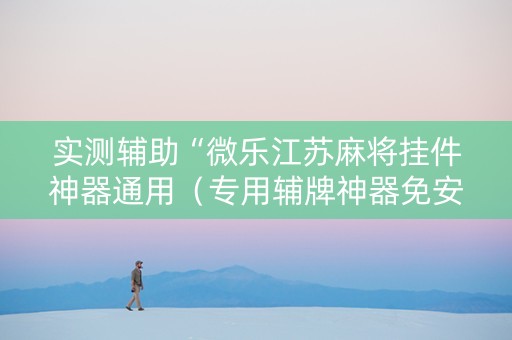 实测辅助“微乐江苏麻将挂件神器通用（专用辅牌神器免安装）