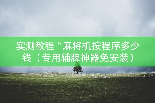 实测教程“麻将机按程序多少钱（专用辅牌神器免安装）