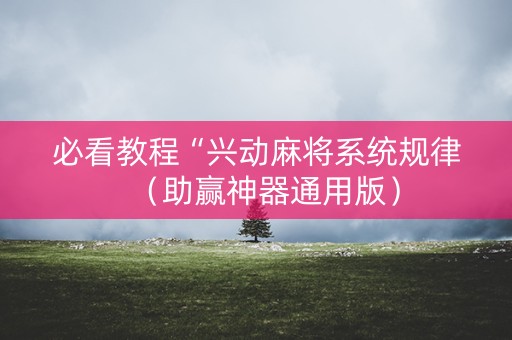 必看教程“兴动麻将系统规律（助赢神器通用版）
