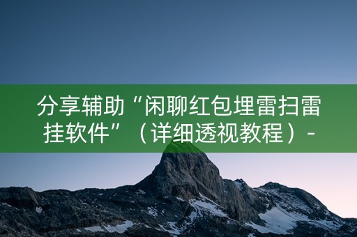 分享辅助“闲聊红包埋雷扫雷挂软件”（详细透视教程）-哔哩哔哩
