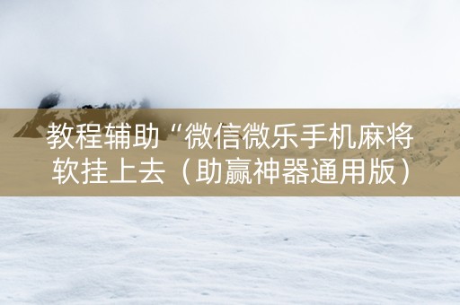 教程辅助“微信微乐手机麻将软挂上去（助赢神器通用版）