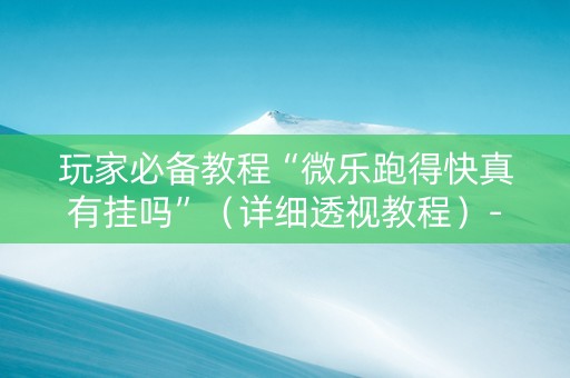 玩家必备教程“微乐跑得快真有挂吗”（详细透视教程）-哔哩哔哩