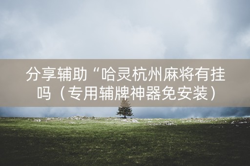 分享辅助“哈灵杭州麻将有挂吗（专用辅牌神器免安装）