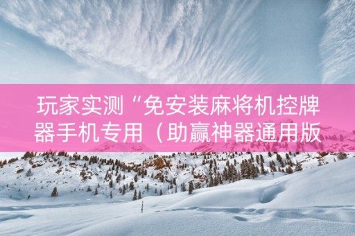 玩家实测“免安装麻将机控牌器手机专用（助赢神器通用版）