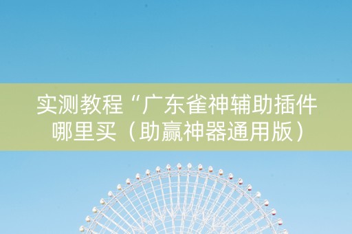 实测教程“广东雀神辅助插件哪里买（助赢神器通用版）
